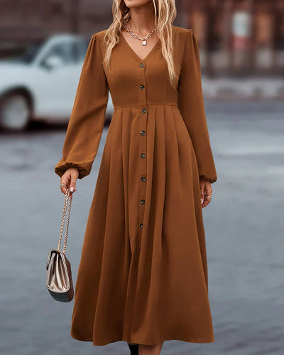 Danya - Elegantes Damen Kleid Lange Ärmel Stilvoll