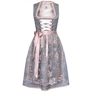 Dagmar | Damen Dirndl Oktoberfest Kleid mit Schürze – Silber