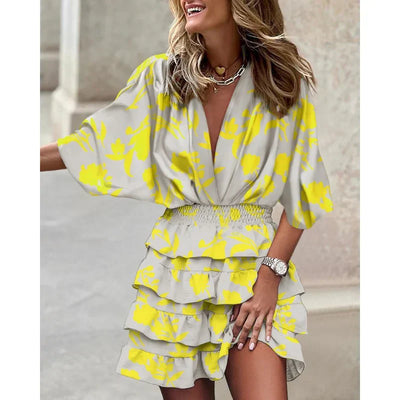 Sommerkleid mit Wickeloptik | Rüschenrock & Fledermausärmel | Luftiger Chic