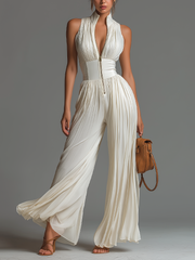 Alvena - Weichgriffiger Jumpsuit – Weiß