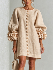 Saralyn - Skulpturales Minikleid – Beige