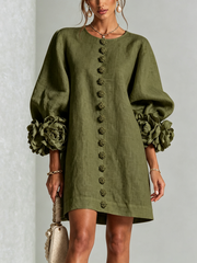 Saralyn - Skulpturales Minikleid – Olivgrün