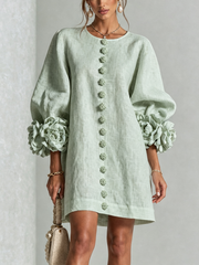 Saralyn - Skulpturales Minikleid – Salbeigrün