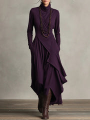 GIORGIA /   PLISSIERTES MAXIKLEID IN VIOLETT – Violett