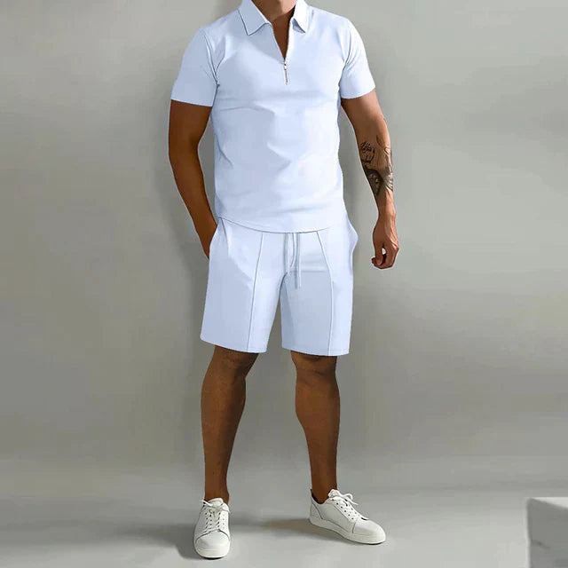 Milan Polo mit Zip und Shorts-Set