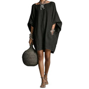 Sabina - Schulterfreies Midikleid mit weicher Haptik – Schwarz