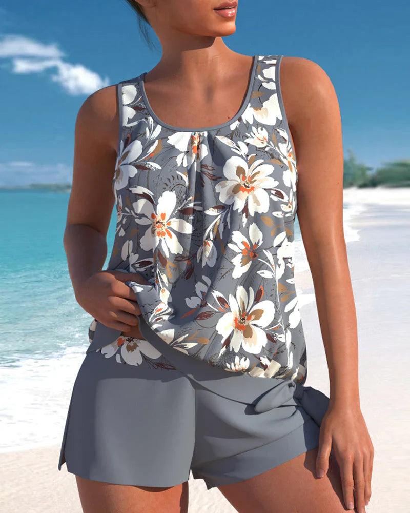 Florales Zweiteiliges Tankini-Set für Damen