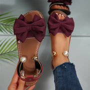 Elinette - Luxuriöse Slip-on-Sandalen – Rotwein