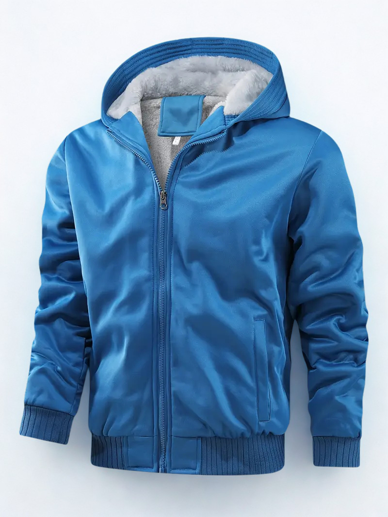 Herren Reißverschlussjacke mit Kapuze | Fleecefutter Langarm