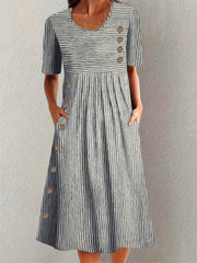 Lorelei | Damen Gestreiftes Sommerkleid – Streifen Kleid Leicht Sommer 2026 – Schwarz