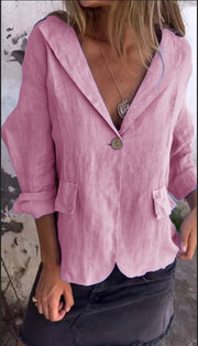 Clara | Minimalistischer Und Vielseitiger Leinenblazer – Rosa