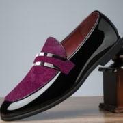 Aaron | Komfortable Herren Loafer mit Veloursleder Details – Rot