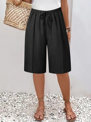 Abriella - Soft-Touch Sommer-Shorts – Schwarz