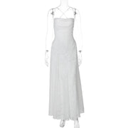 Abendkleid Blumendruck Elegant – Weiß
