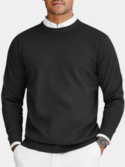 Corvyn - Soft-Touch Rundhals-Pullover – Schwarz
