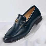 Adam | Herren Elegante Leder Loafer – Marineblau