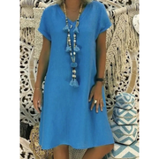 Adelaide | Damen Sommerkleid aus Leinen – Blau