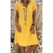 Adelaide | Damen Sommerkleid aus Leinen – Gelb