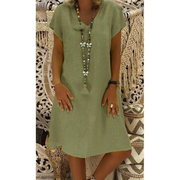 Adelaide | Damen Sommerkleid aus Leinen – Grün