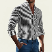 Adrian | Herren Hemd Streifen Design Sommer – Schwarz
