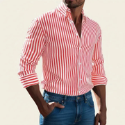 Adrian | Herren Hemd Streifen Design Sommer – Rot