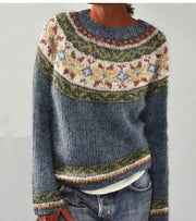 Sophie | Entspannter Strickpullover mit Rundhalsausschnitt – Blau