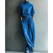 Orianna - weiches zweiteiliges Rollkragen-Set – Blau