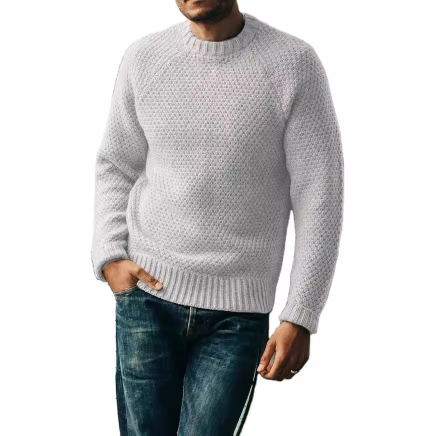 Herren Pullover Pullover Winter Casual Farbe Runde Hals gestrickt Top Kleidung