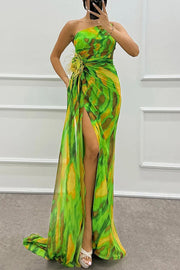Fenna™ - Lebendige Elegante Drapierte Kleid – Grün