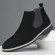 Alaric | Herren Chelsea Stiefelette Schlupfstiefel – Schwarz