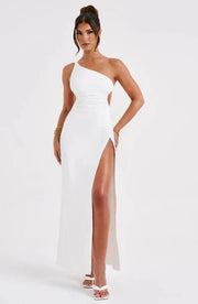 Alecia | Damen Maxikleid – Elegantes Fließendes Kleid Urlaub & Hochzeit 2026 – Weiß
