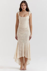 Amira | Damen Maxikleid – Elegantes Fließendes Kleid Hochzeit & Sommerurlaub 2026 – Beige