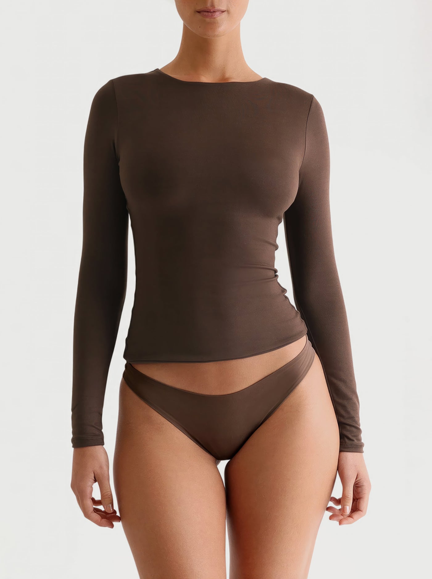 Latoya - Langärmeliges Bodycon-T-Shirt