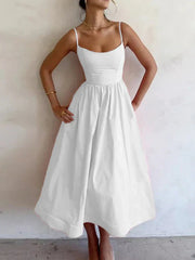 Ärmelloses Festliches Kleid Damen – Weiß