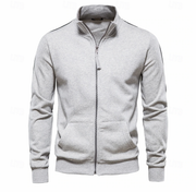 Aurelius | Herren Sweatjacke mit Stehkragen – Hellgrau