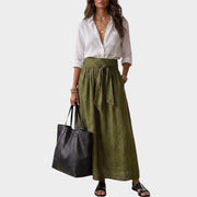 Salome - Set aus Relaxed-Fit-Bluse und Midirock – Weiß