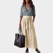 Salome - Set aus Relaxed-Fit-Bluse und Midirock – Hellblau