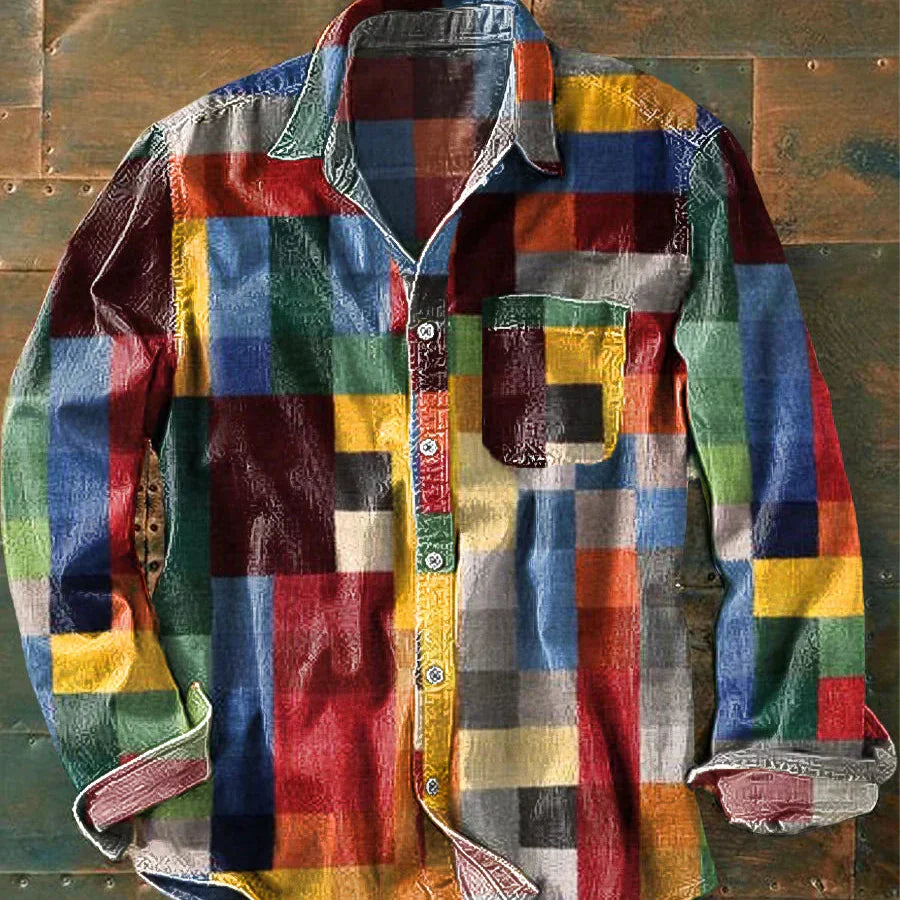 Spencer | Kariertes buntes Unisex-Hemd