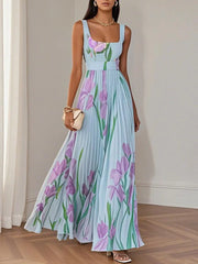 Floralis | Elegantes Blütenkleid – Blau