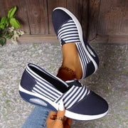 Gestreifte orthopädische Schuhe – Marineblau
