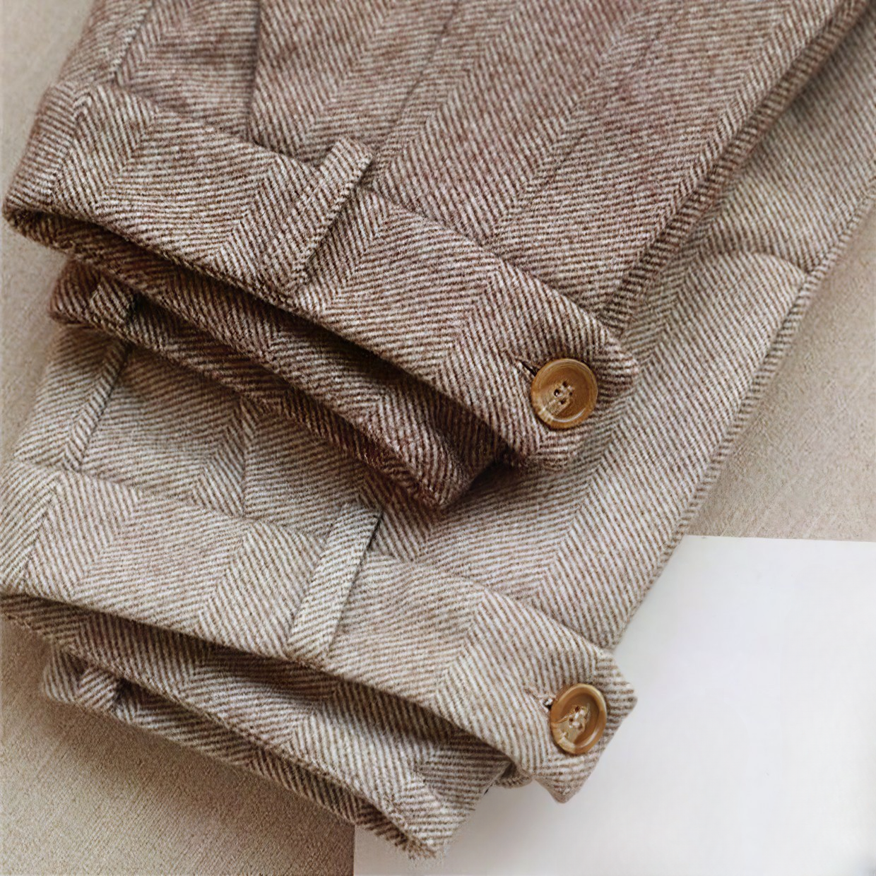 Herren Fischgrät Strukturierte Hose