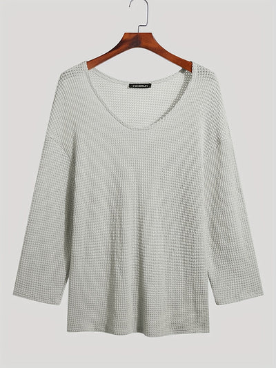 Gestricktes Herrenoberteil mit V-Ausschnitt und langen Ärmeln – Eliott