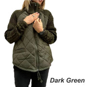 Corisanna - Warme Strickjacke mit Frontreißverschluss – Dunkelgrün