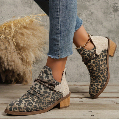 Ankle Boots mit Animal-Print | Blockabsatz | Lässig & Ausdrucksstark