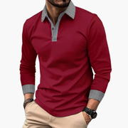 Bastian | Herren Poloshirt Kontrast Stil – Bordeaux
