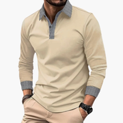 Bastian | Herren Poloshirt Kontrast Stil – Aprikose