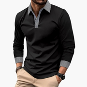 Bastian | Herren Poloshirt Kontrast Stil – Schwarz
