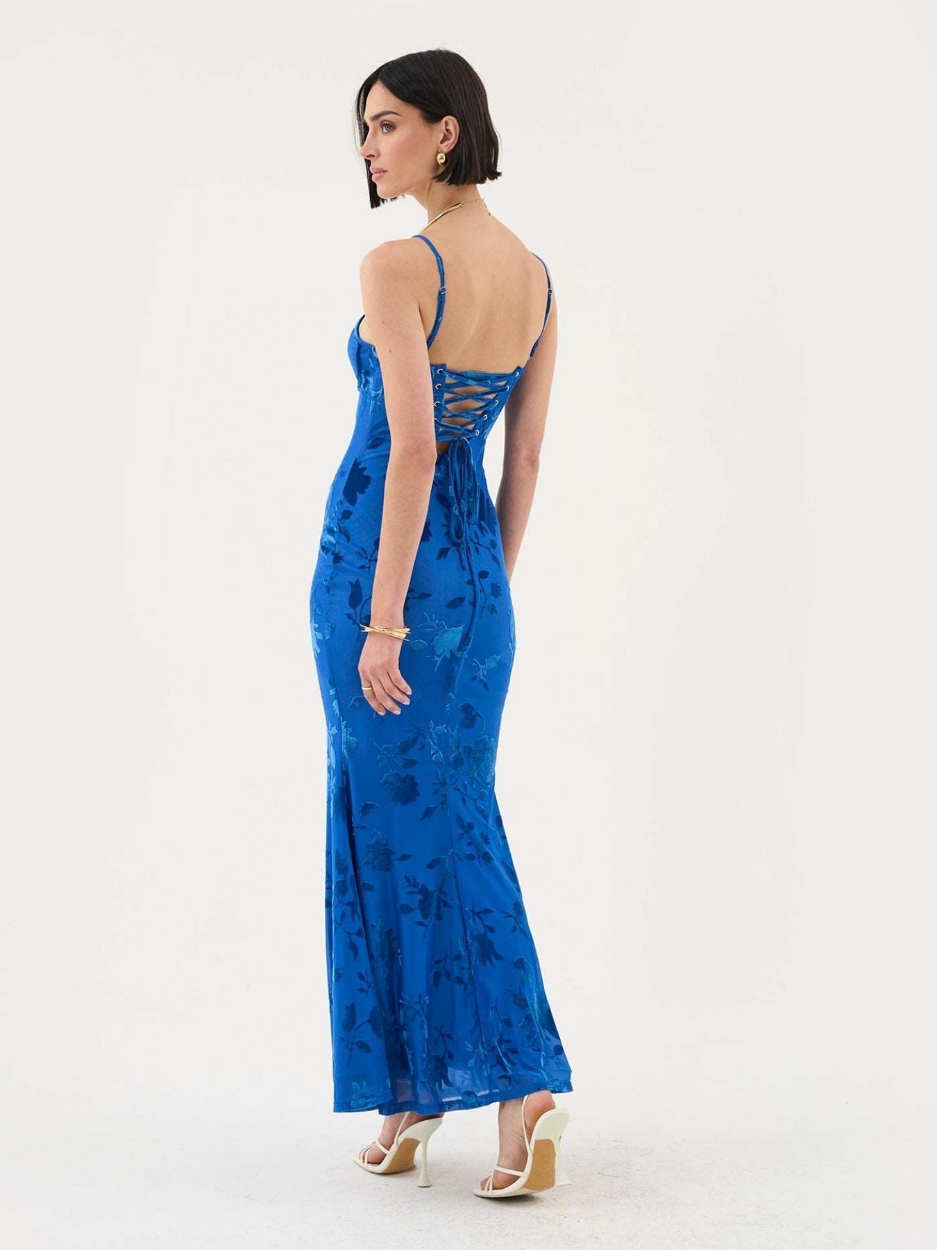 GRETA | FLORALES MAXIKLEID AUS SAMT