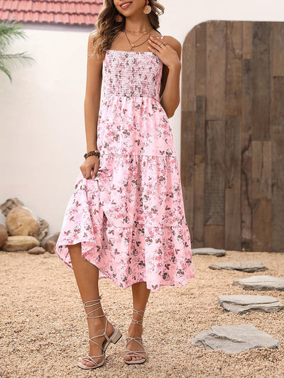 Rosa maxikleid mit blumendruck - Hanna