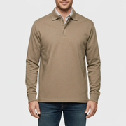 Bennet | Herren Poloshirt Schlicht Langarm Freizeit – Khaki